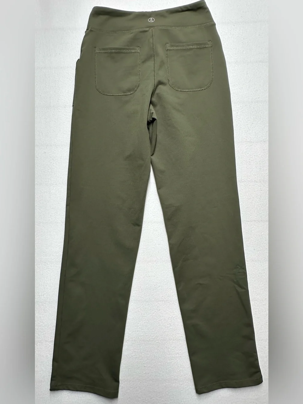 Lands’ End Women’s Pants XS/T – Olive Green Stretch Straight‑Leg 33” Inseam
